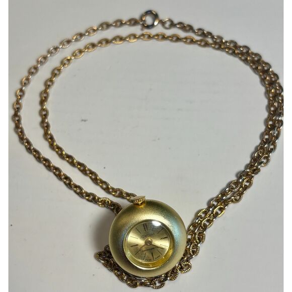 Vintage Jowissa Swiss Made Ball Pendant Watch Necklace – Rare Mid-Century Orb De